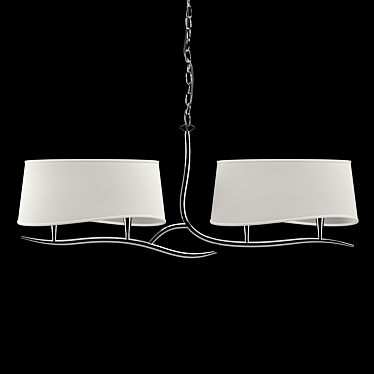 NINETTE Chandelier: Elegant Cotton Shade 3D model image 1 