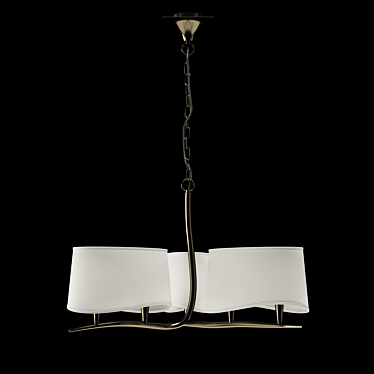 NINETTE 1920 Chandelier: Vintage Elegance in Bronze 3D model image 1 