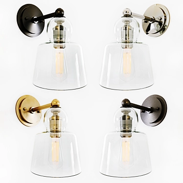 Modern Lander Sconce: Sleek and Sophisticated 3D model image 1 