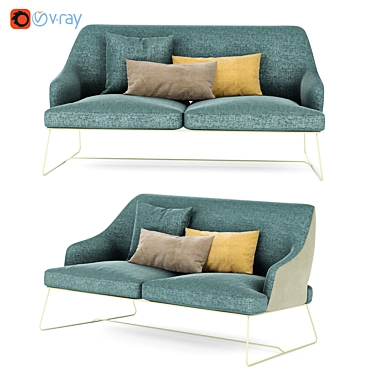 Stylish Blazer Sofa: Italian Elegance 3D model image 1 