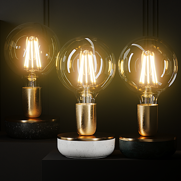 Elegant Candle Table Lamp 3D model image 1 