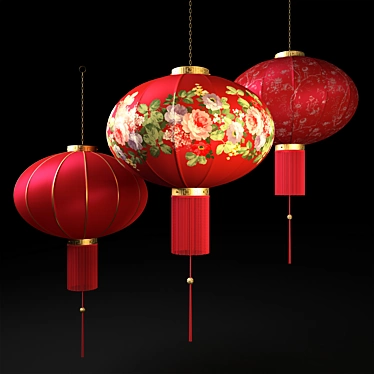 Classic Chinese Lanterns: V-Ray Compatible 3D model image 1 