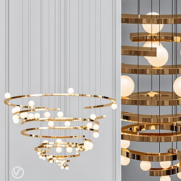 Modern Glass Ceiling Lamp 3D model image 1 