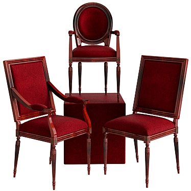 Resto Classic Upholstered Chairs 3D model image 1 