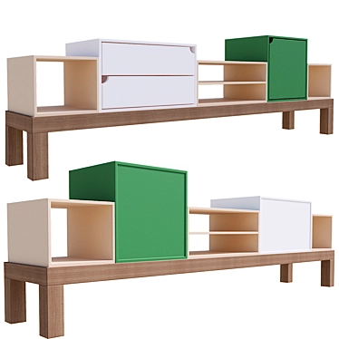 Sleek Container Sideboard in Polygon Design 3D model image 1 