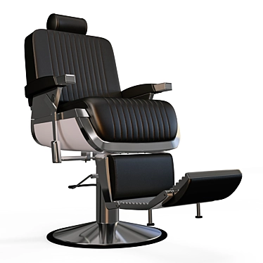 Sleek Black Lord MD-600: Professional Barber Chair 3D model image 1 