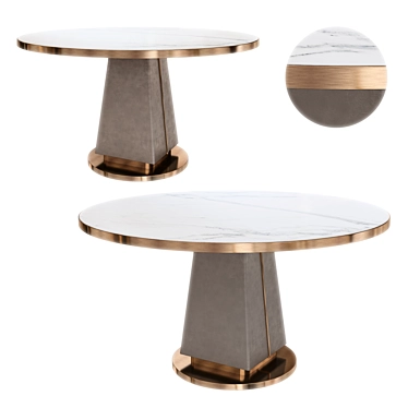 Sleek Round Dining Table 3D model image 1 