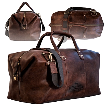 Vintage Leather Duffle: Classic Style 3D model image 1 