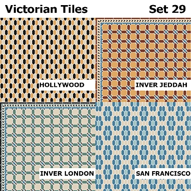 Elegant Victorian Tile Set: Hollywood, Inver Jeddah, Inver London, San Francisco 3D model image 1 