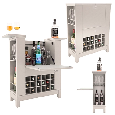 Title: Versatile Liquor Cart with Open and Close Bottles 3D model image 1 