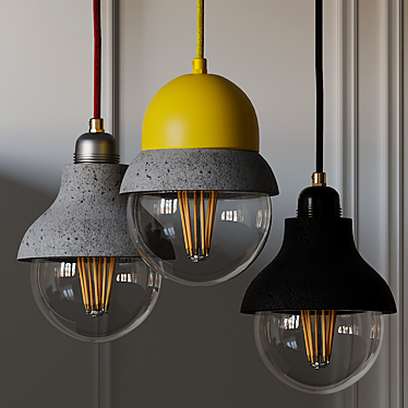 Maayan Pendant Concrete Lamp 3D model image 1 
