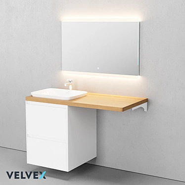 Modern White Vanity Set 3D model image 1 