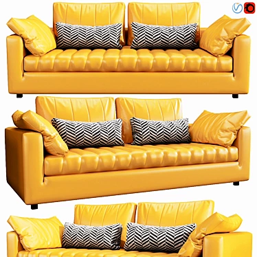Stylish Linteloo Moreno 3-Seater 3D model image 1 