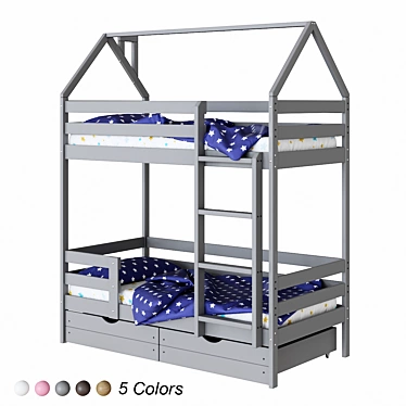 Eco Kids Bunk Bed 3D model image 1 