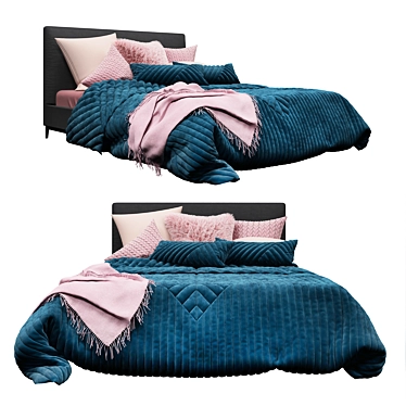 Luxurious Minotti Andersen Bed with Adairs Bedding 3D model image 1 