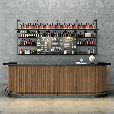 Elegant Coffee Bar Set 3D model image 1 