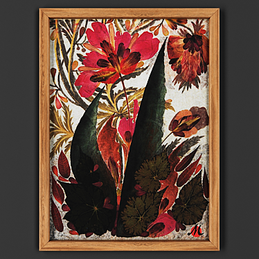 Delicate Petal Applique M-3 Frame 3D model image 1 