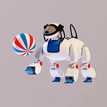 Colorful Robotic Dog Toy 3D model image 1 