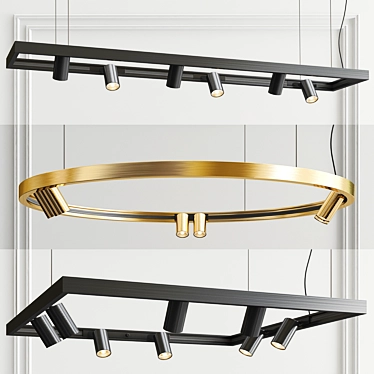 Sleek Spy Delta Chandelier- 3 Designs 3D model image 1 