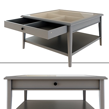 Sleek Glass Grey 93x93 Coffee Table 3D model image 1 