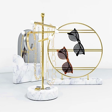 Mirror Stand Jewelry & Glasses Set 3D model image 1 
