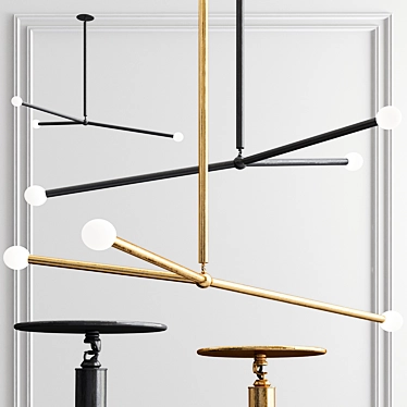 Elegant Arrow Chandelier 3D model image 1 