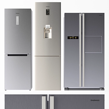 Daewoo Refrigerator Set (3 Models) 3D model image 1 