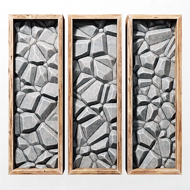 Rustic Stone Wall Frame 3D model image 1 