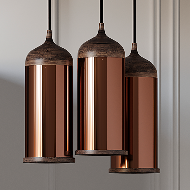 Elegant Copper Pendant Lamp 3D model image 1 