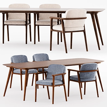 Elegant Zio Dining Set by Moooi 3D model image 1 