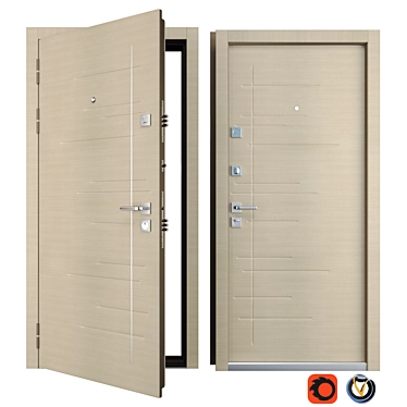 Modern Entrance Metal Door Malena 3D model image 1 