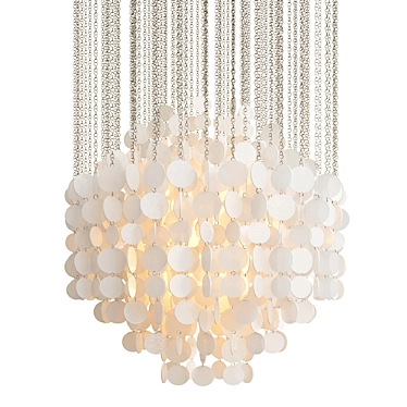 Elegant Capiz Pearl Chandelier 3D model image 1 