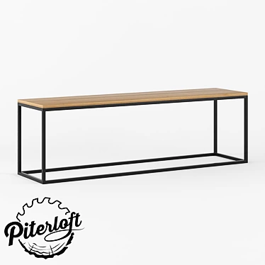 Rustic Industrial TV Console 3D model image 1 