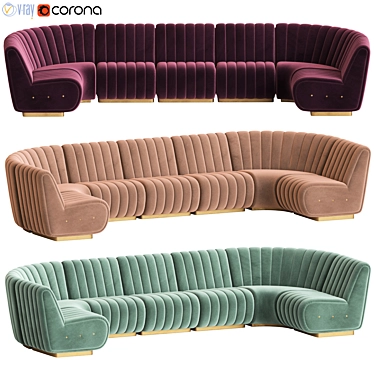 Sophia Luxurious Long Sofa 3D model image 1 