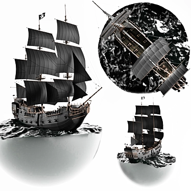 Sculpted Beauty Diorama: Black Pearl 3D model image 1 