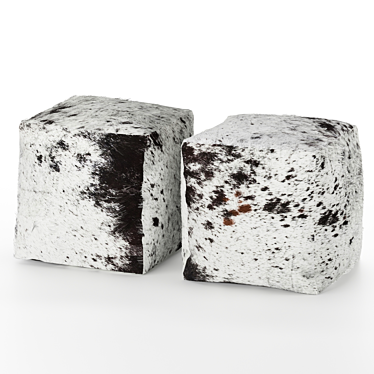 Cowhide Cube Pouf by La Redoute 3D model image 1 