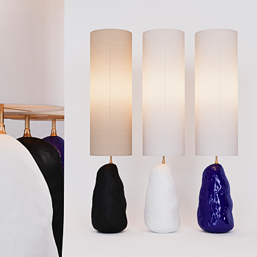 Elegant Ceramic Hebe Lamp Base 3D model image 1 