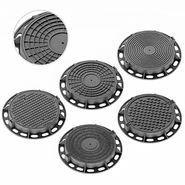 Seewer Manhole: 5 Covers, 870x870x115mm 3D model image 1 