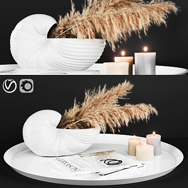 Title: Artificial Pampas Flower - Elegant Table Decoration 3D model image 1 