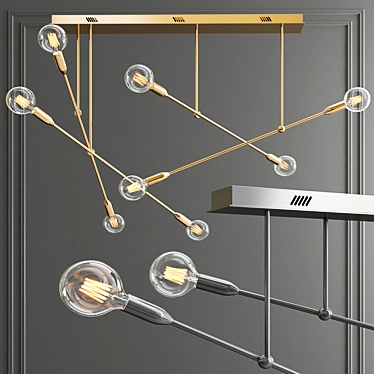 Sleek Elegance: Sorenthia Quad Chandelier 3D model image 1 