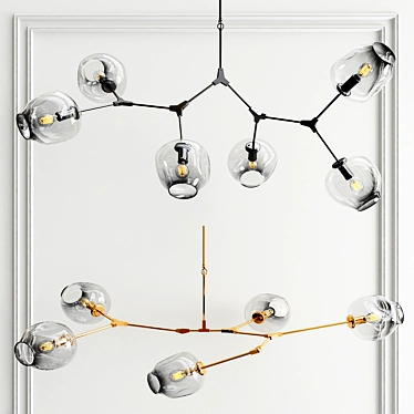 Elegant Branching Bubble Chandelier 3D model image 1 