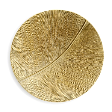 Elegant Leaf Sculpture in Gold 3D model image 1 