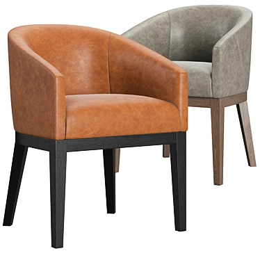 Luxurious RH Morgan Leather Chair 3D model image 1 