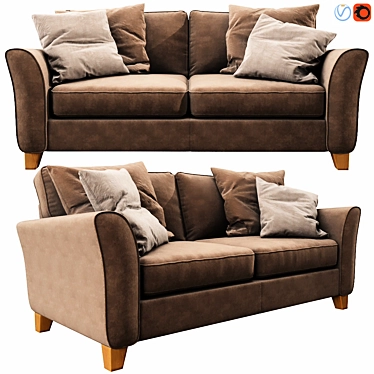 Harveys Nina 3-Seater Sofa: Modern Elegance for Any Space 3D model image 1 