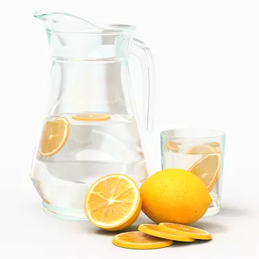 Refreshing Lemon Infused Water Jar 3D model image 1 