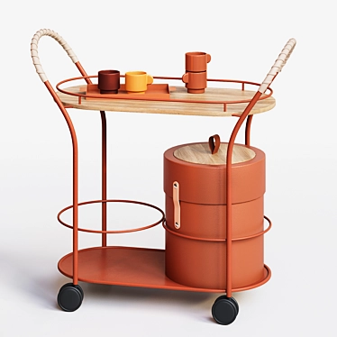 Modern Trolley Bistro Serving Cart 3D model image 1 