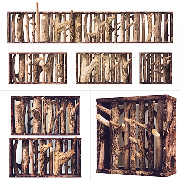 Sleek Firewood Log Hanger 3D model image 1 