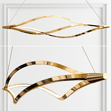 Sleek Geometric Pendant Light 3D model image 1 