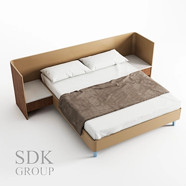 Briotti Double Bed: Elegant and Spacious 3D model image 1 