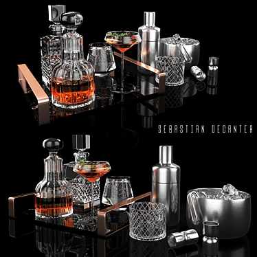 Suave Whiskey Decanter Set 3D model image 1 